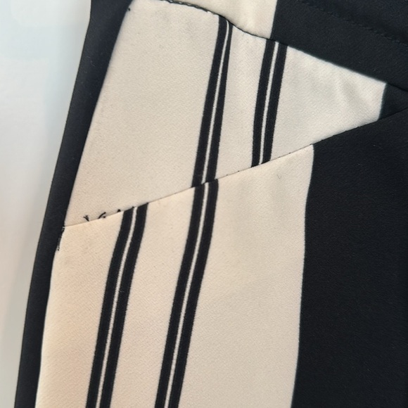 INC women’s wide leg size 0 Black and white striped lined pants - Picture 5 of 11